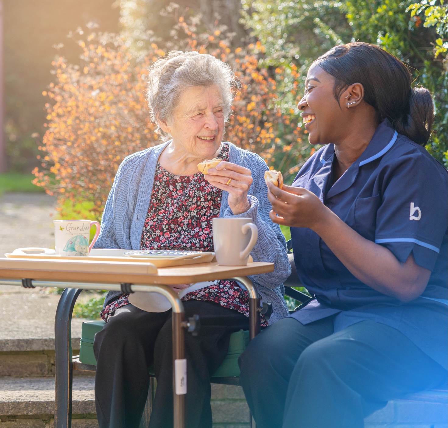 Bluebird Carer and Client Picnic Smile Bluebird Carer and Client Picnic Smile
