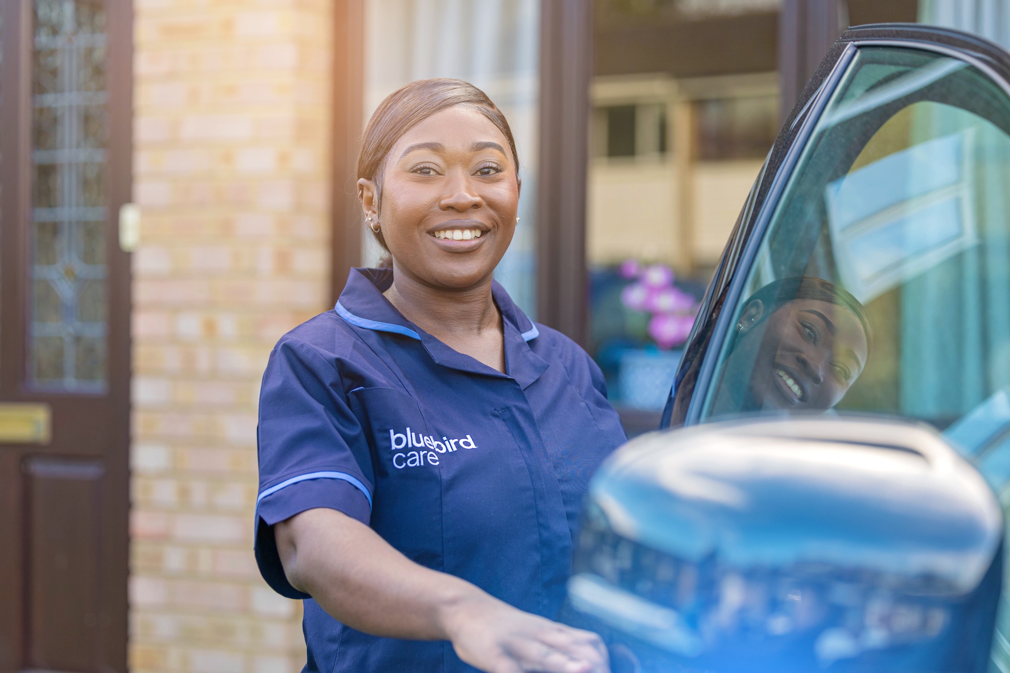 Bluebird Carer Getting Into Car Bluebird Carer Getting Into Car
